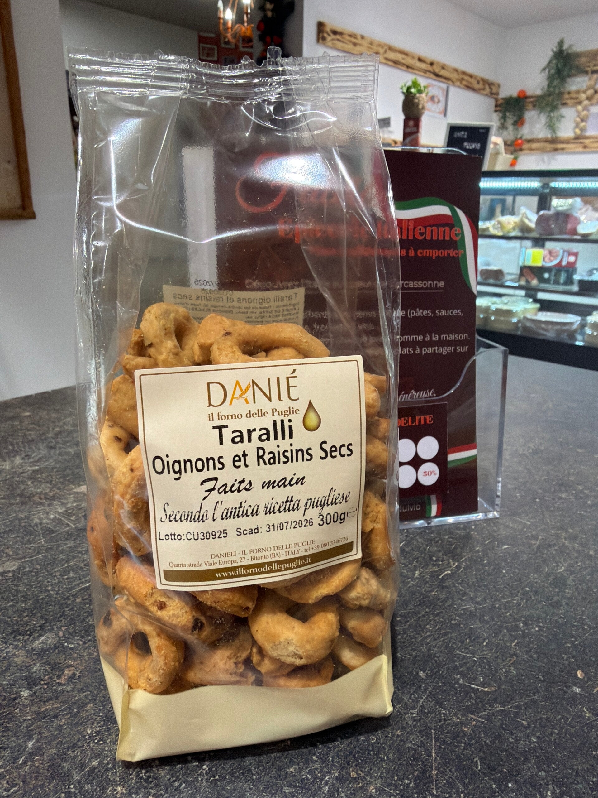 Taralli oignons et raisins secs