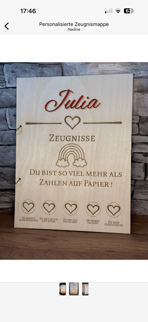 Zeugnis Mappe