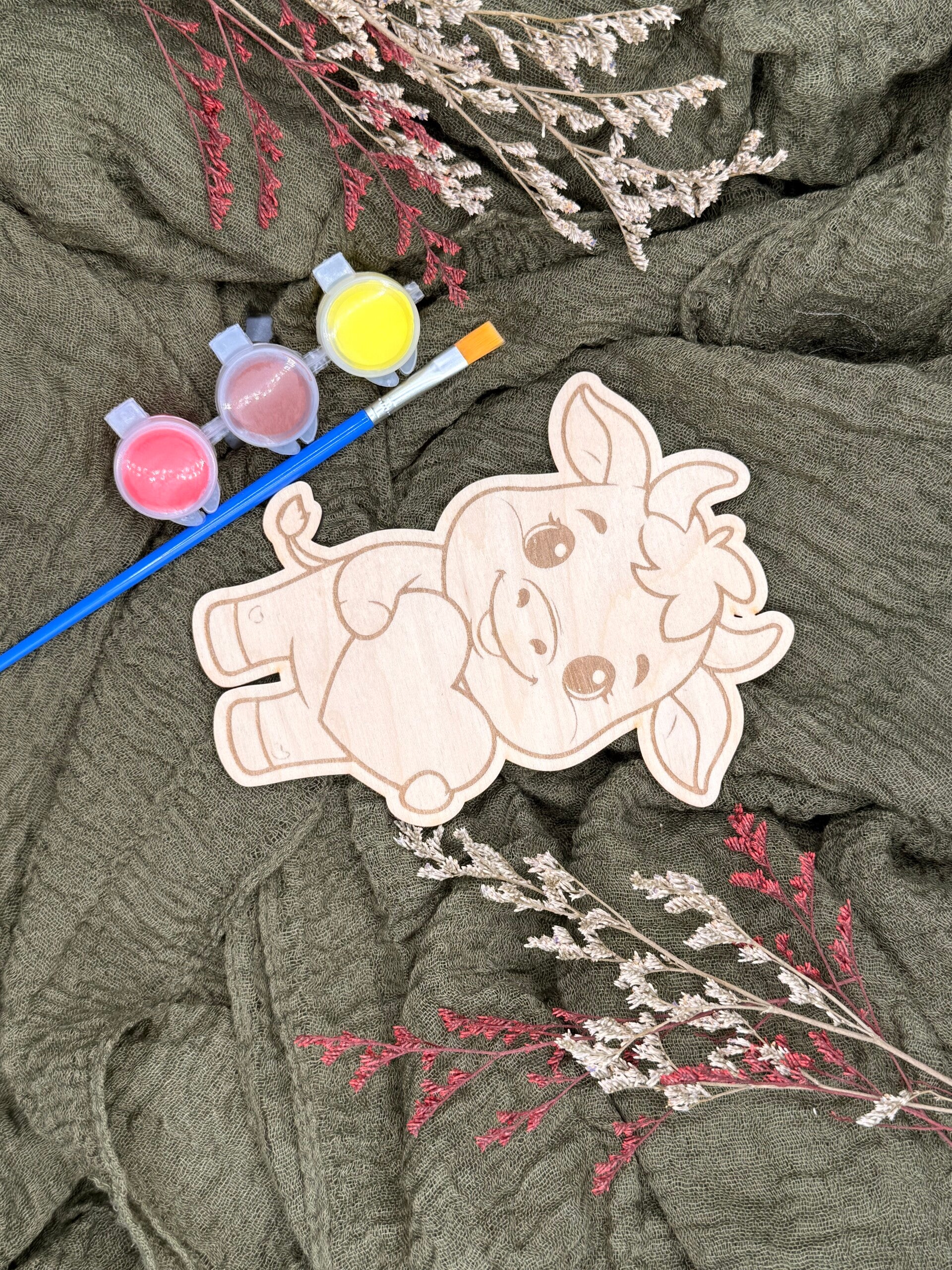 Holz Malset für Kinder – Ausmalfigur Tier