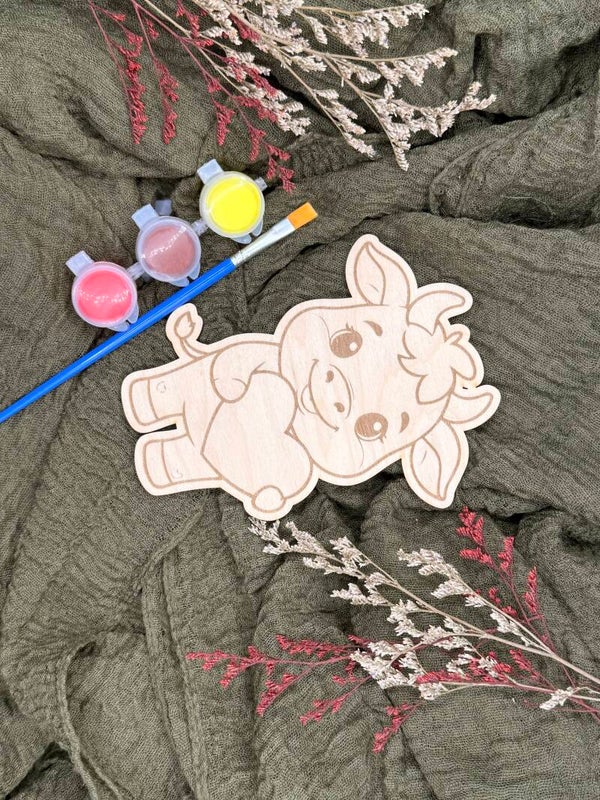 Holz Malset für Kinder – Ausmalfigur Tier