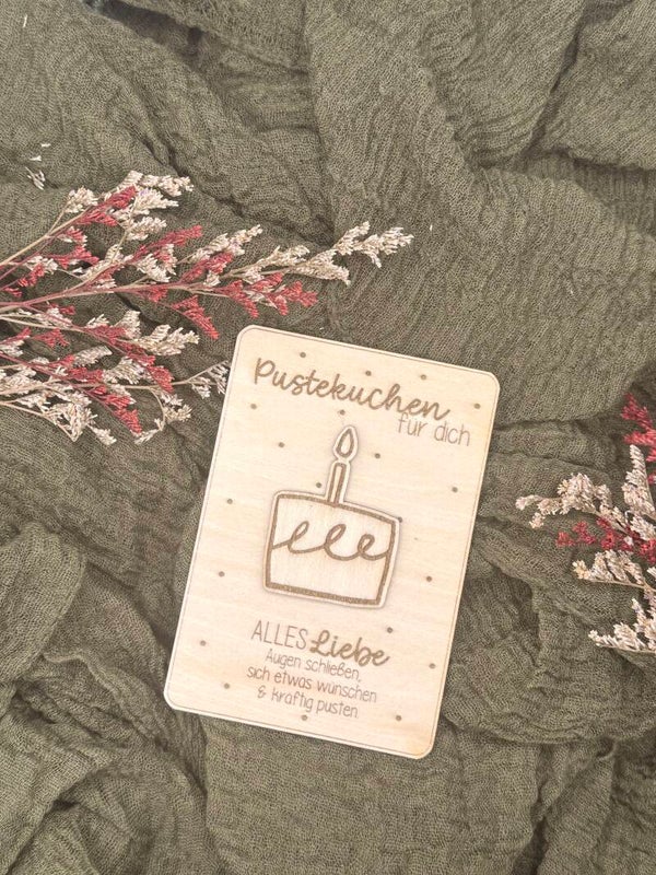 Holzkarte- Alles Liebe – Augen schließen
