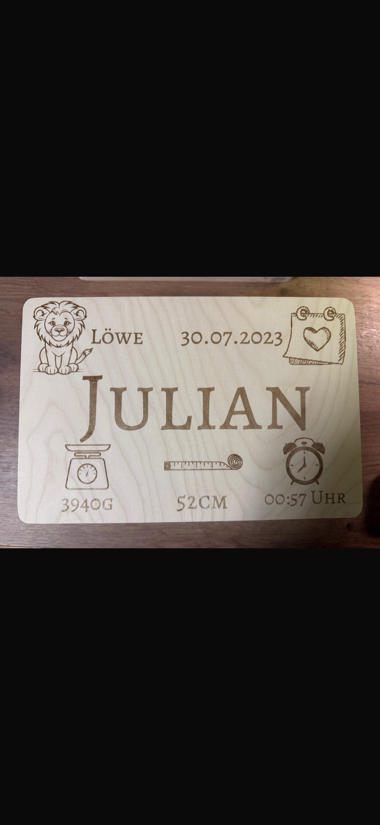 Personalisierte Erinnerungsbox aus Kiefernholz – 30 × 20 × 13,5 cm