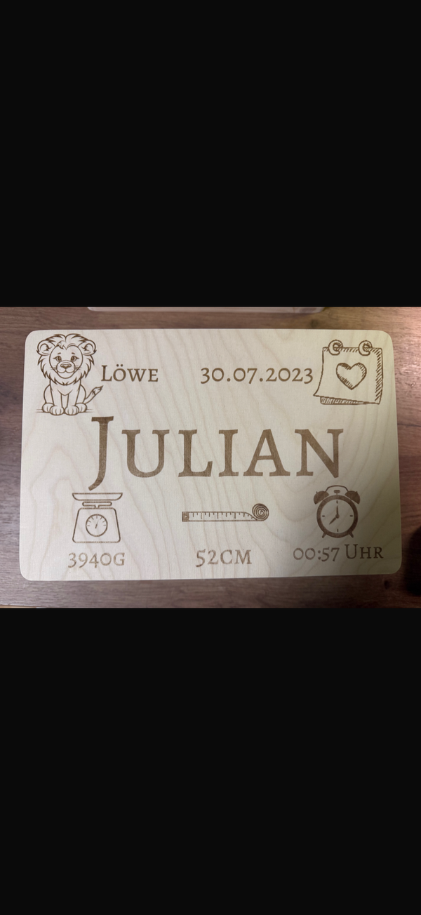 Personalisierte Erinnerungsbox aus Kiefernholz – 30 × 20 × 13,5 cm