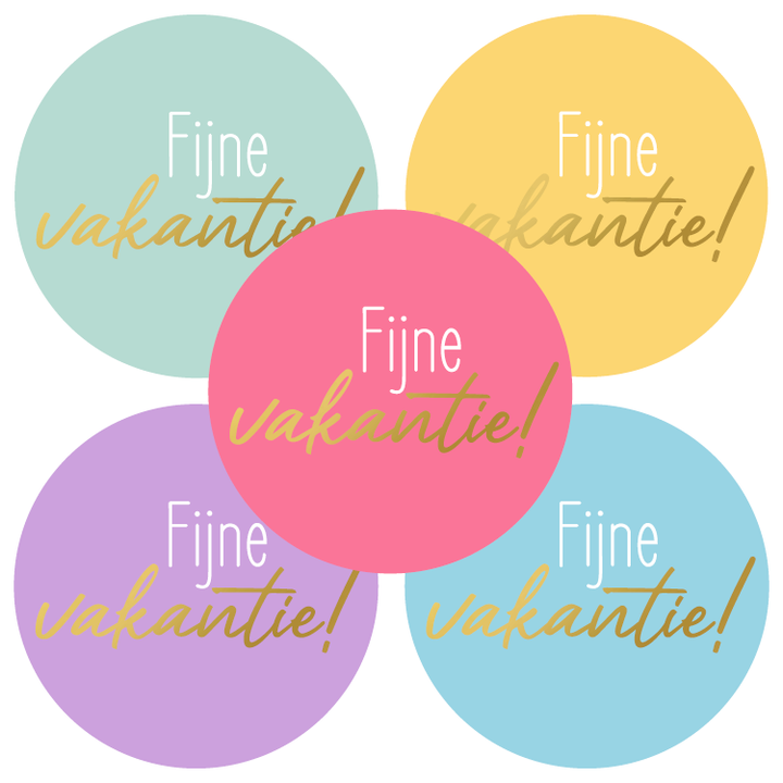 Sluitsticker: "fijne vakantie" 10 stuks