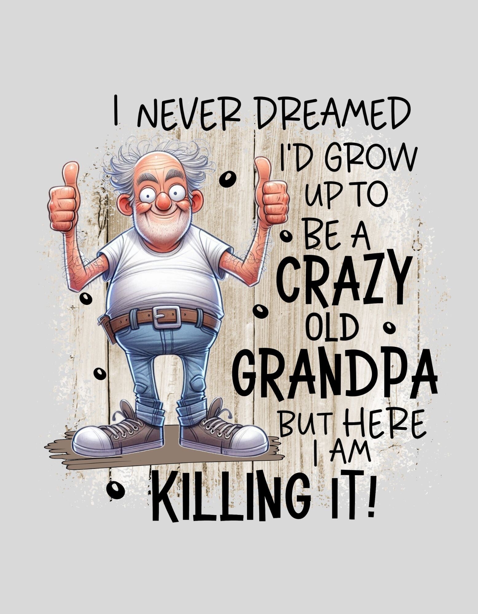 strijkapplicatie old crazy grandpa