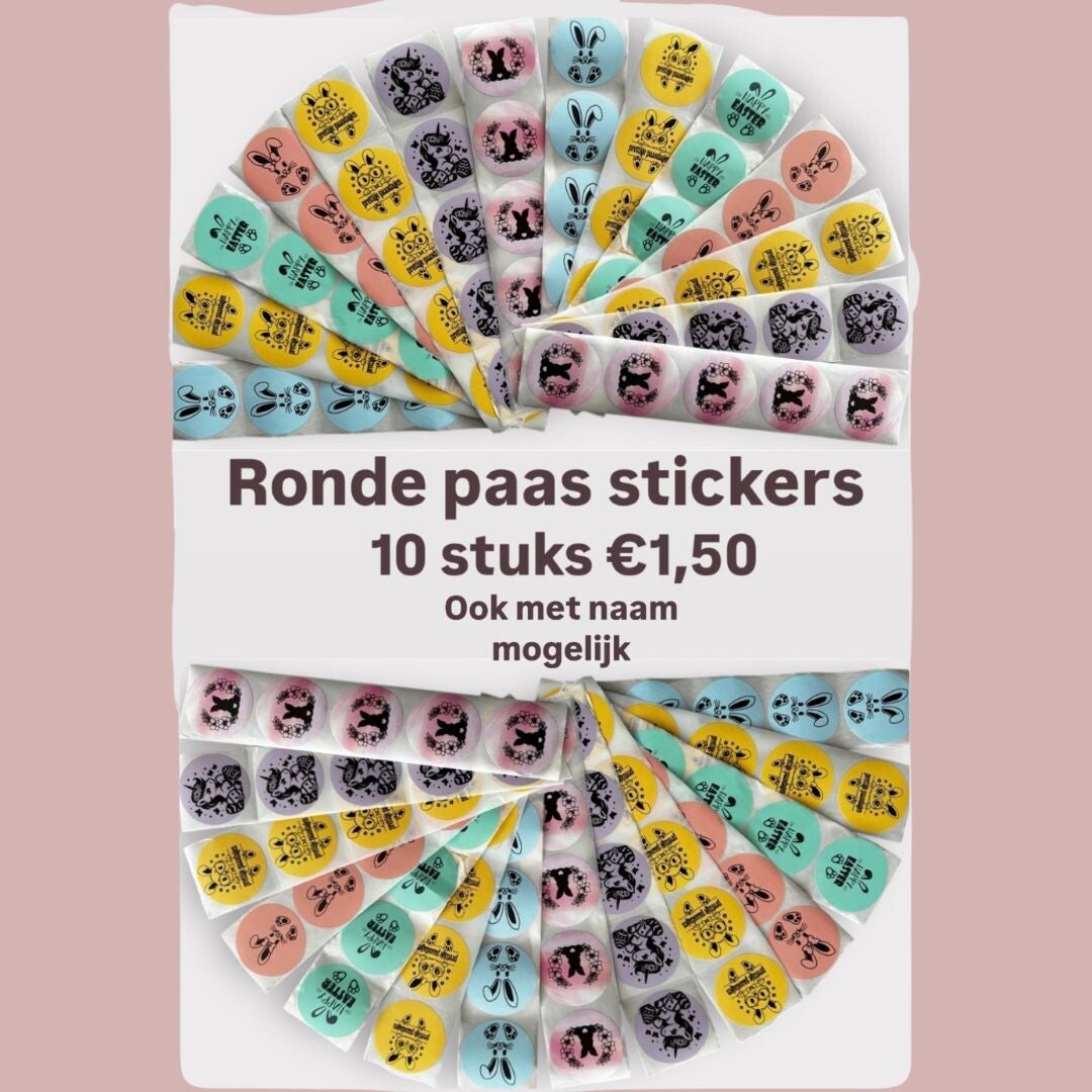 Paas stickers per 10 stuks