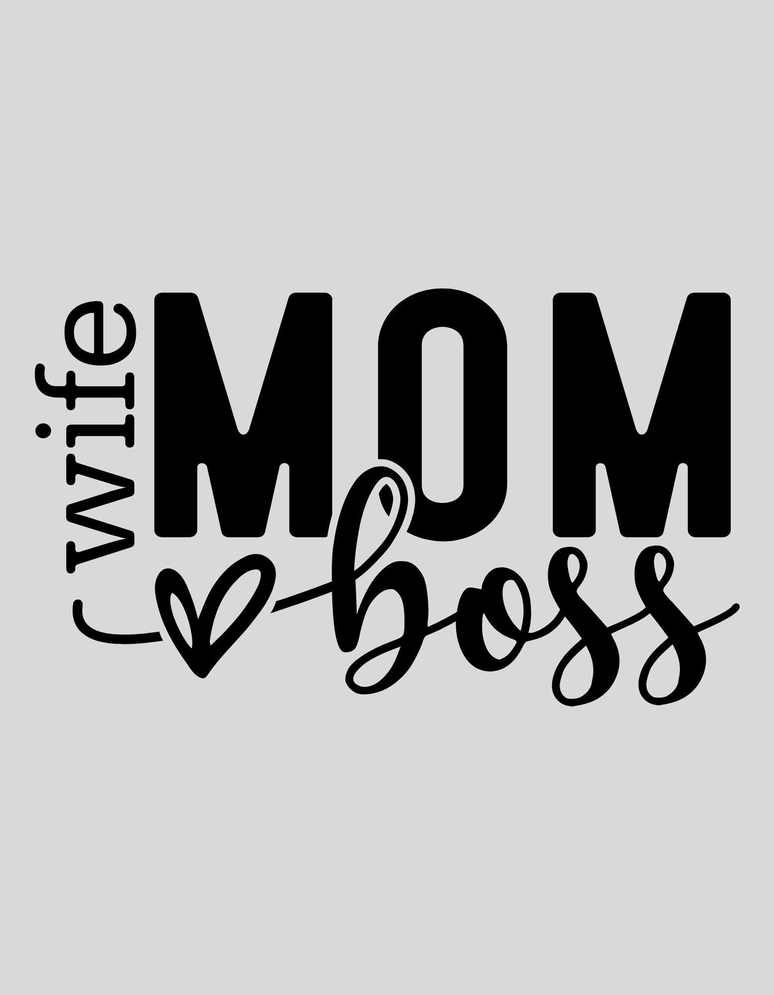 Strijkapplicatie: "Mom, Wife, Boss"