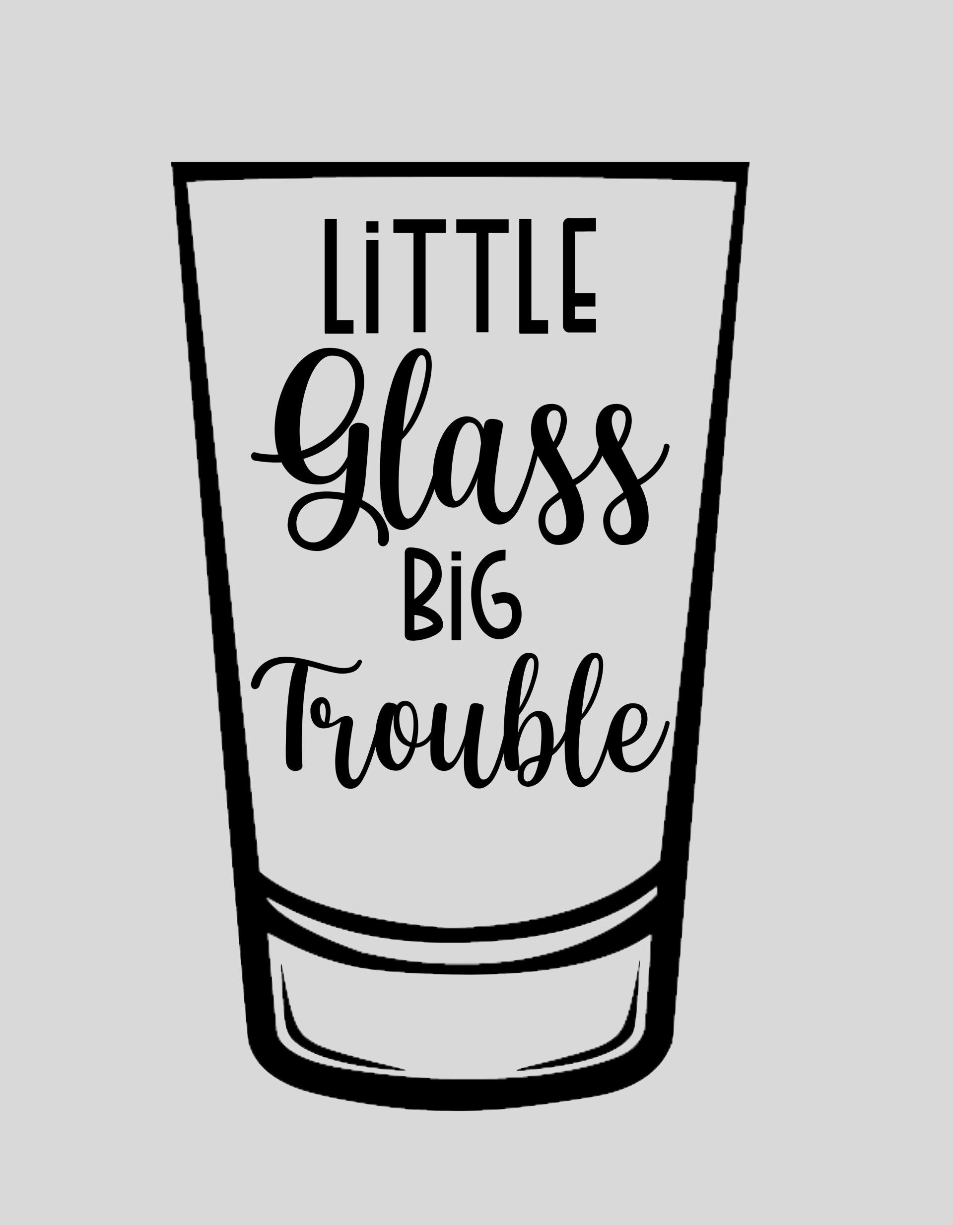 Strijkapplicatie: "Little glass big trouble"