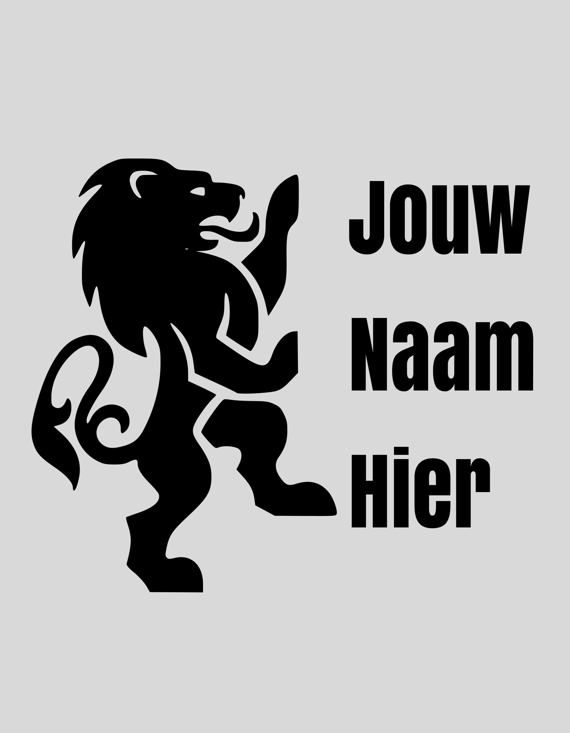 Strijkapplicatie: "leeuw met naam"