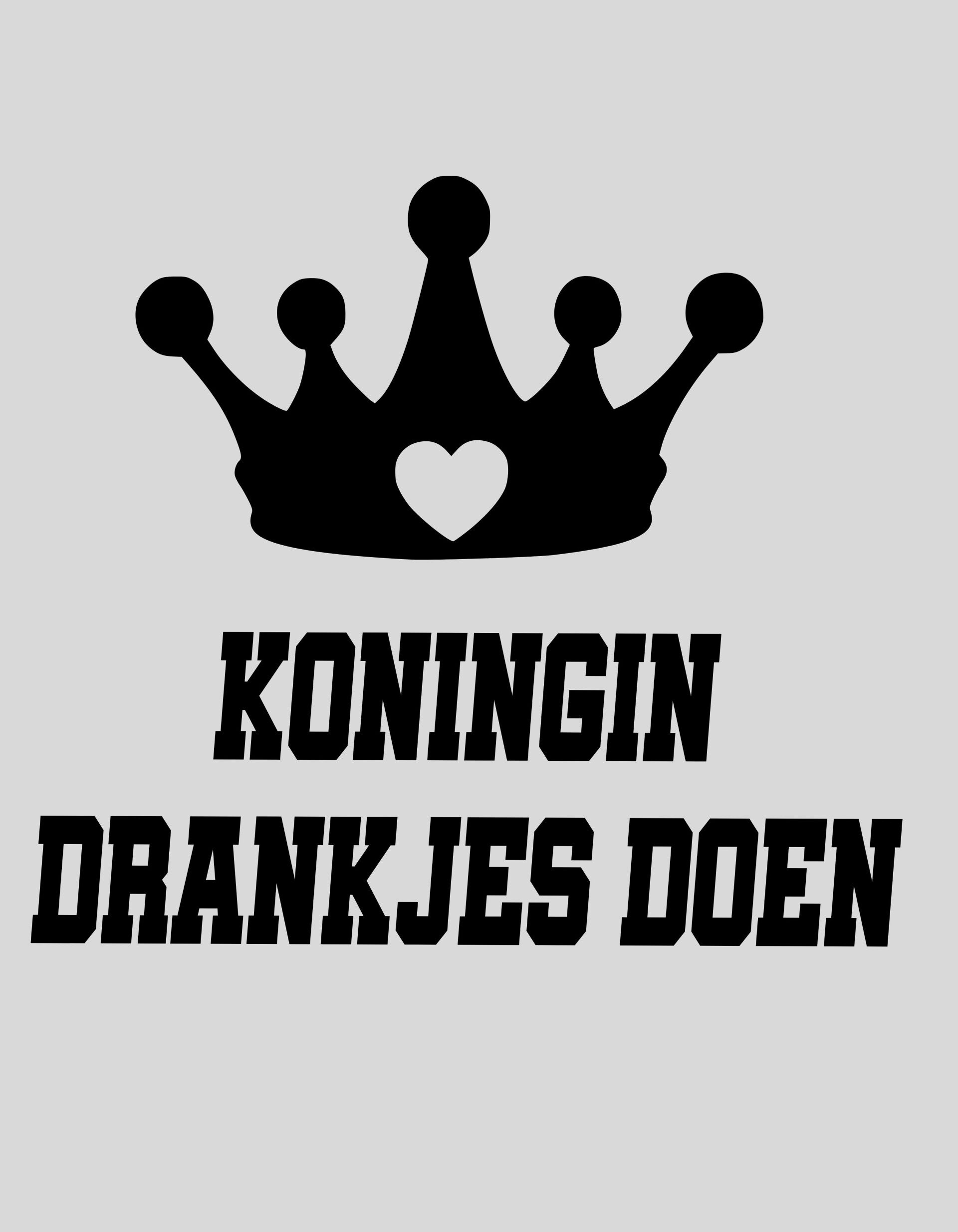 Strijkapplicatie: "Koningin drankjes doen"