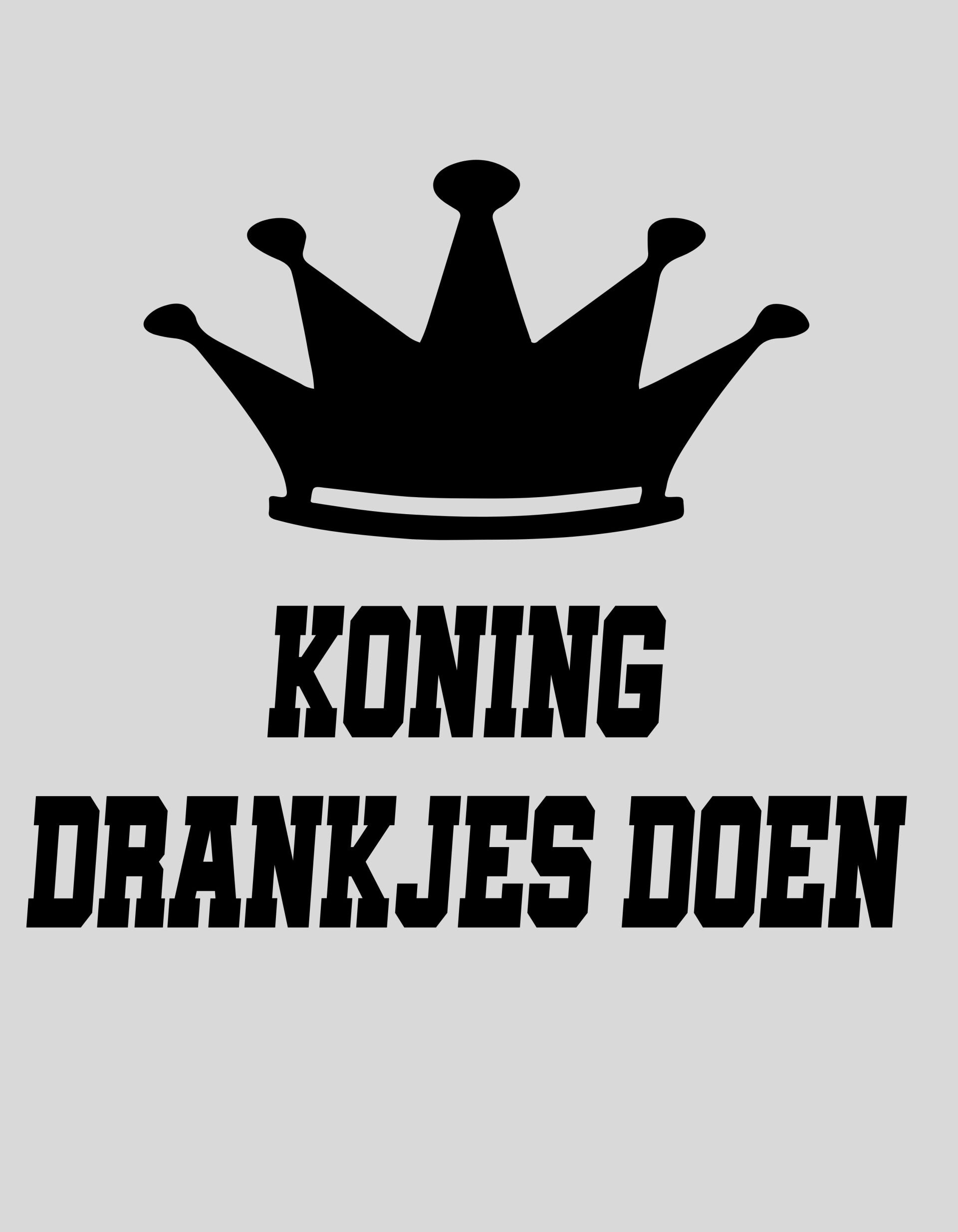 Strijkapplicatie: "Koning drankjes doen"