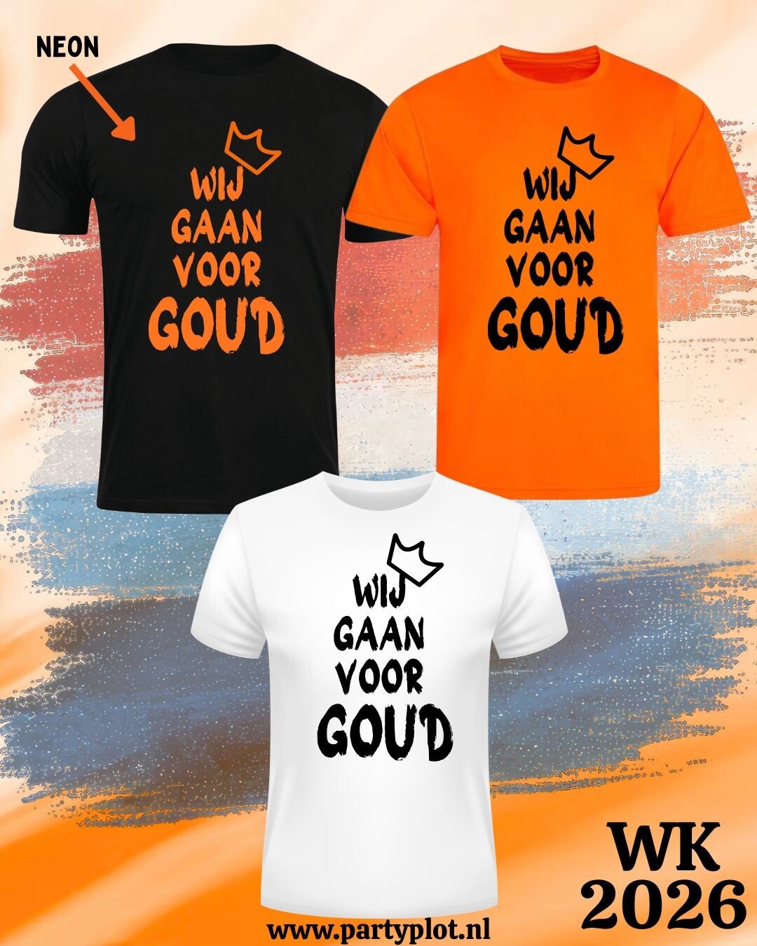 WK shirt: "Wij gaan voor goud"