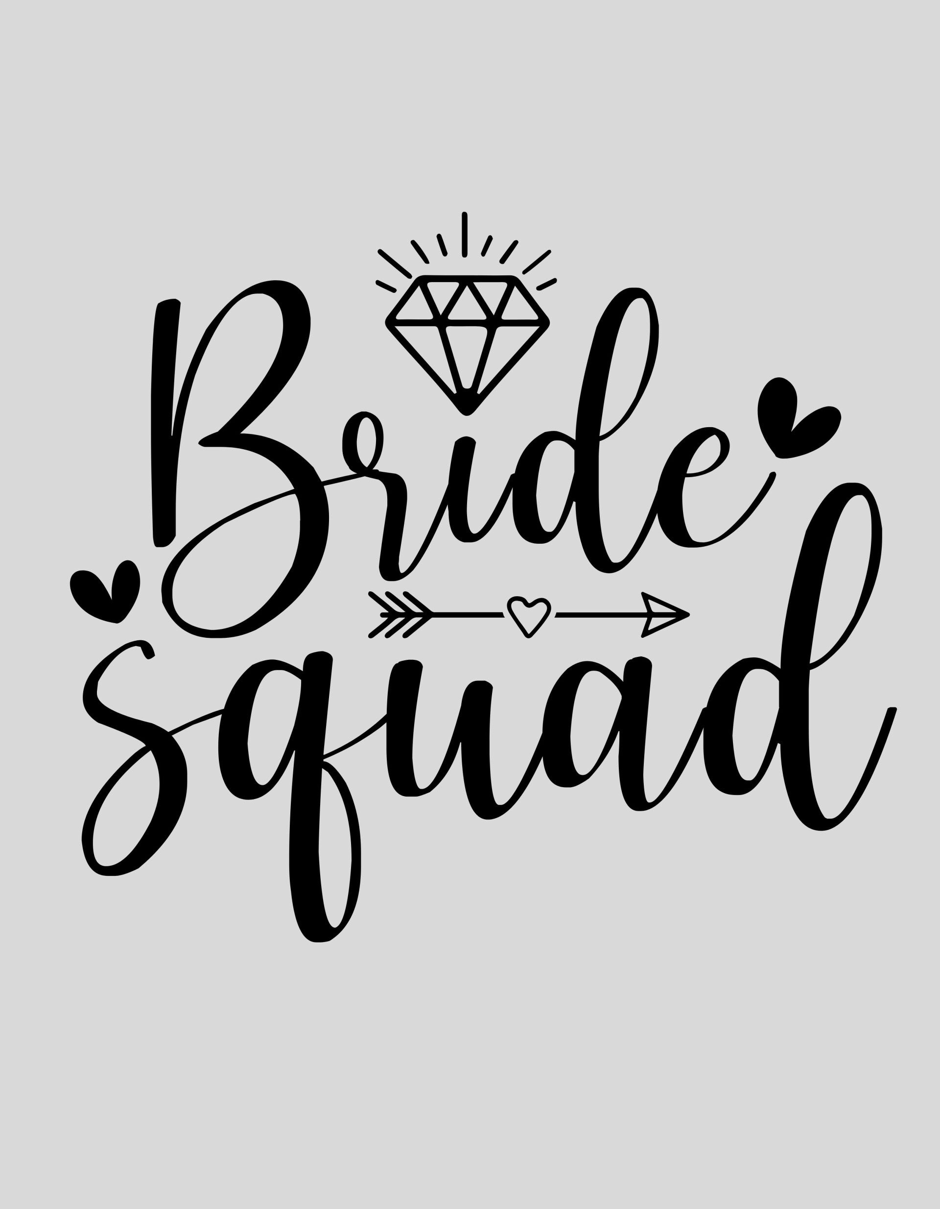 Strijkapplicatie: "bride squad"