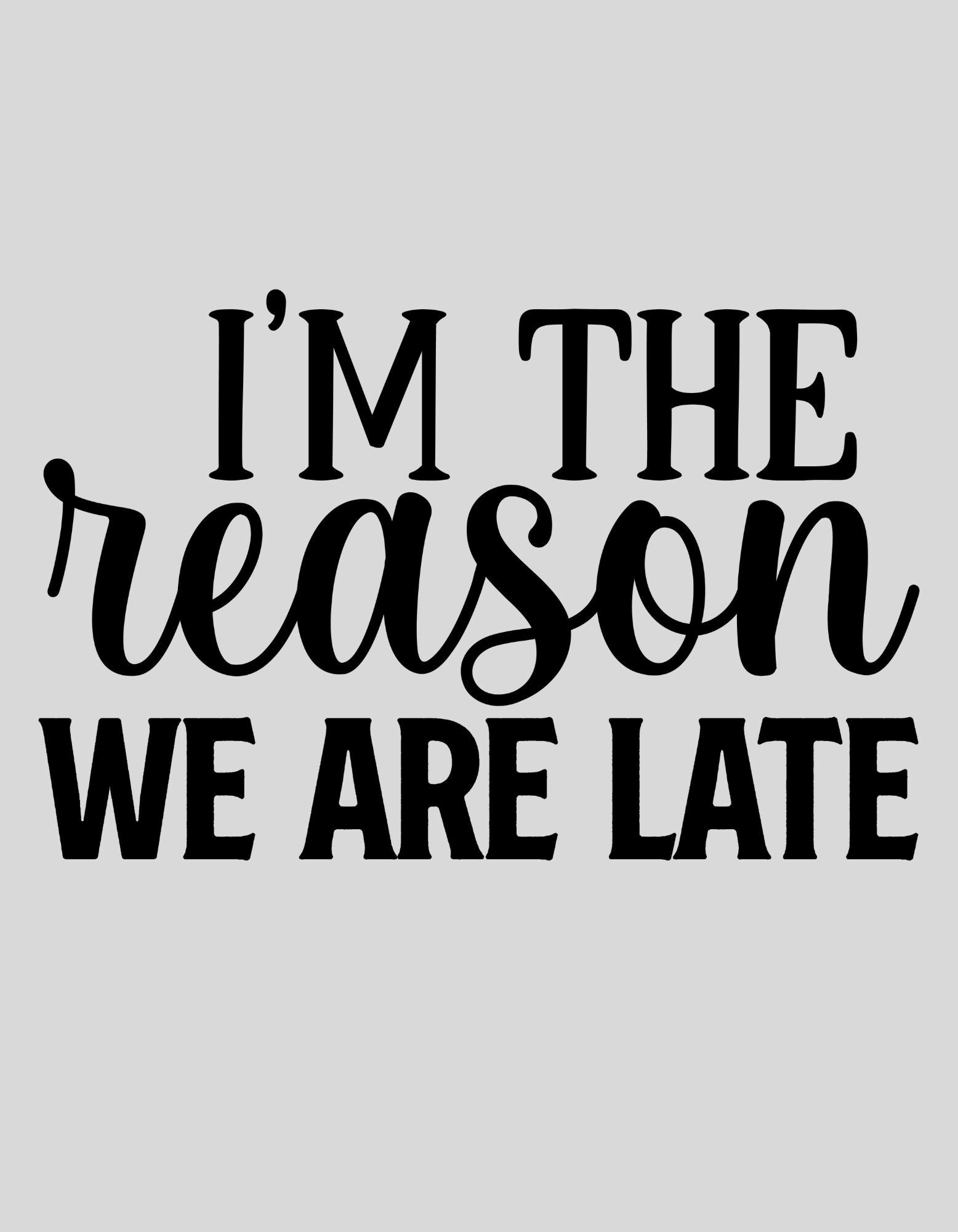 Strijkapplicatie: "I am the reason we are late"