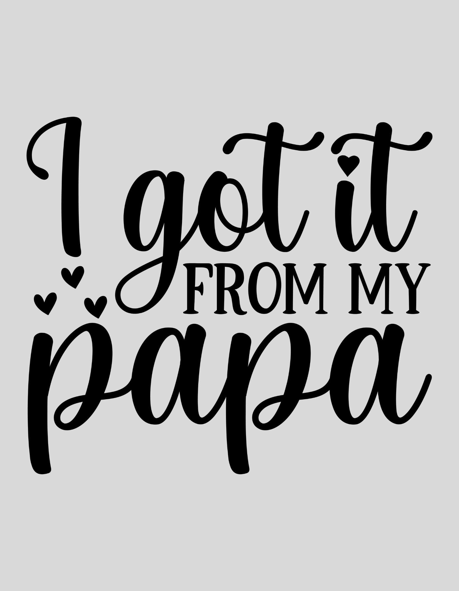 Strijkapplicatie: "i got it from my papa"