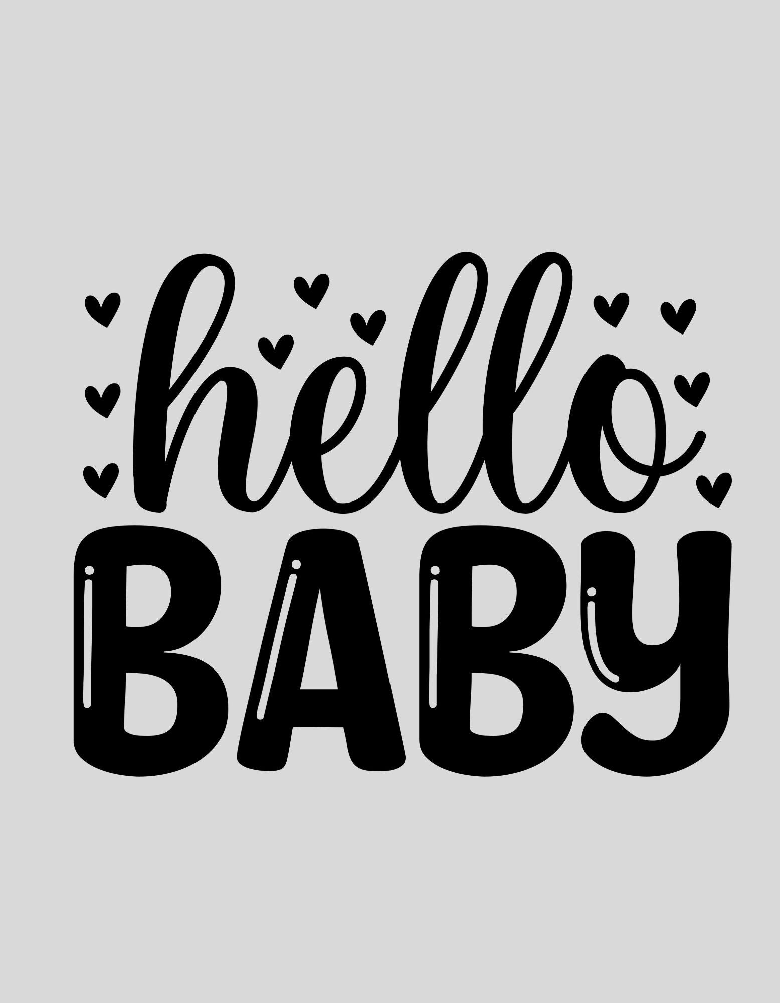 Strijkapplicatie: "hello baby"