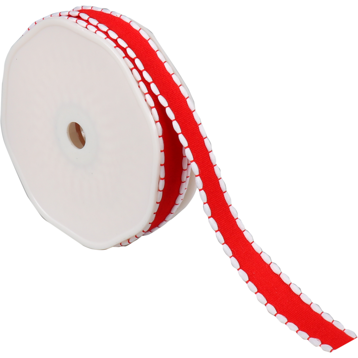 Kerstlint – 15 mm, 15 meter, Xmas – Rood/Wit