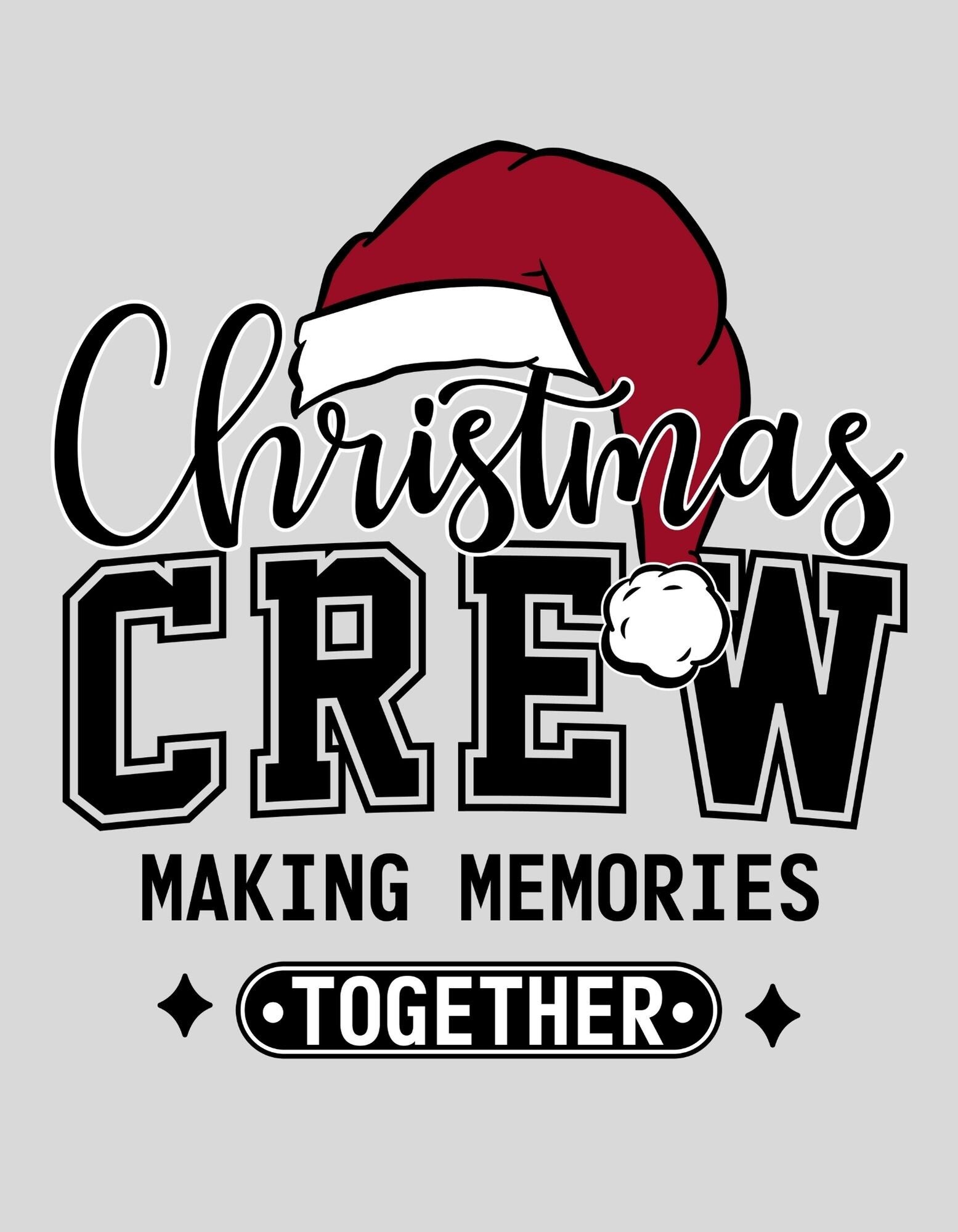strijkapplicatie: "Christmas crew, making memories together"