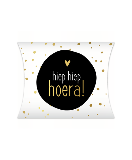 Gondeldoosje "hiep hiep hoera'' met goudfolie