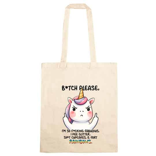 Katoenen tas: "Fabulous unicorn"