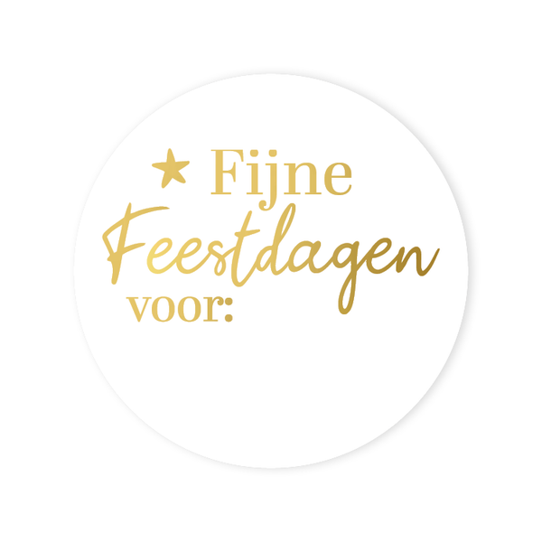 Sluitsticker: "fijne feestdagen" 10 stuks