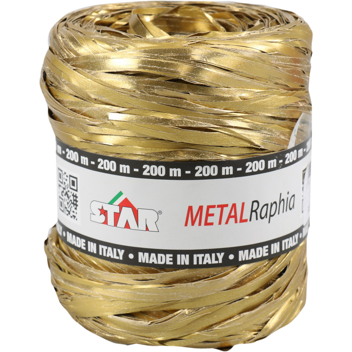 Raffia lint goud, 200 meter