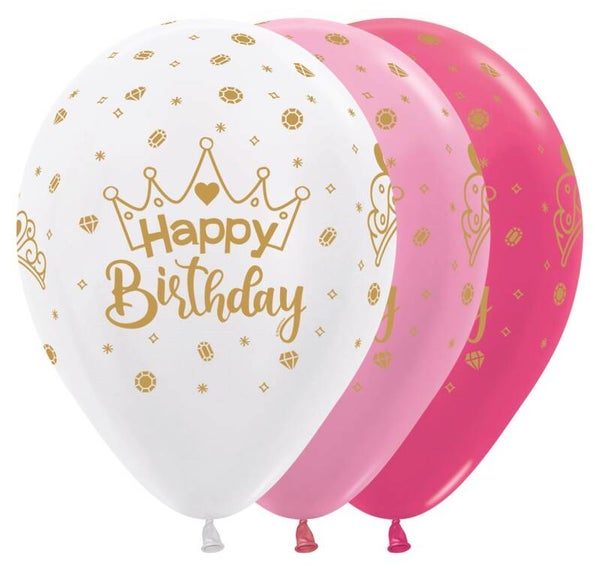crown happy birthday 5 stuks