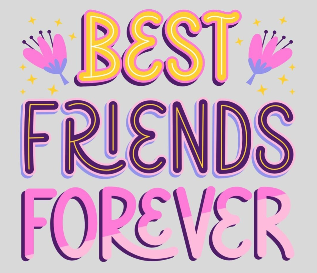 strijkapplicatie: "best friends forever"