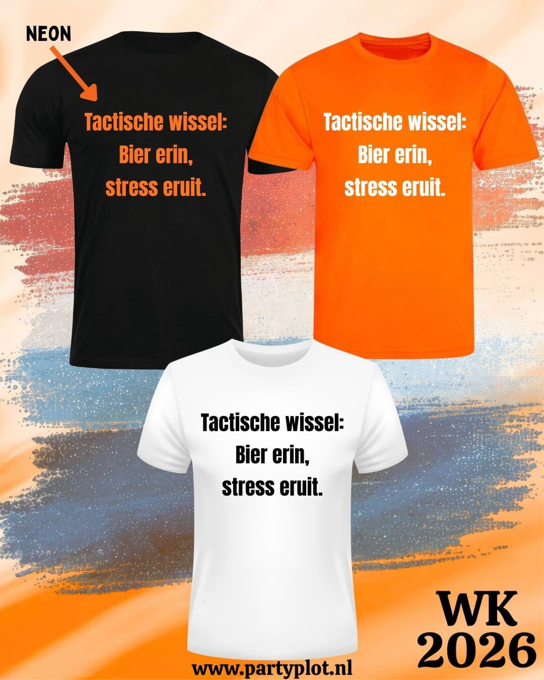 WK shirt: Tactische wissel: bier erin, stress eruit