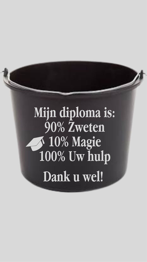 Emmer sticker: mijn diploma is 90% zweten