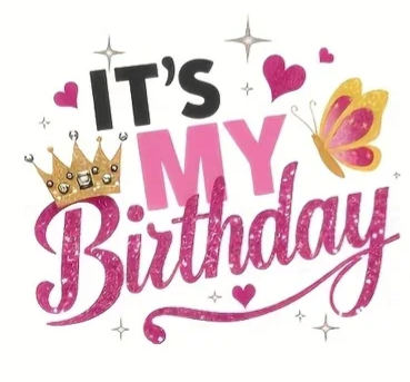 strijkapplicatie:  "it's my birthday crown"