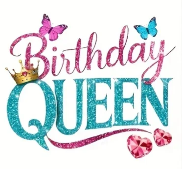 strijkapplicatie:  Birthday Queen diamonds