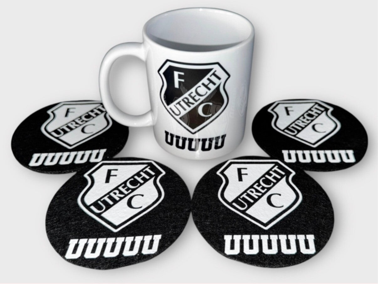 Koffiemok pakket met onderzetters