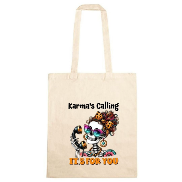 Katoenen tas: "Karma's calling"