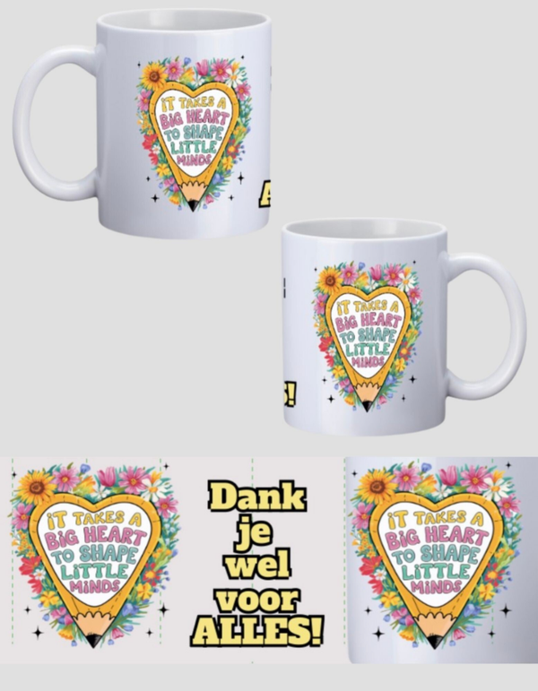 Mok juf/meester "dank je wel voor alles"
