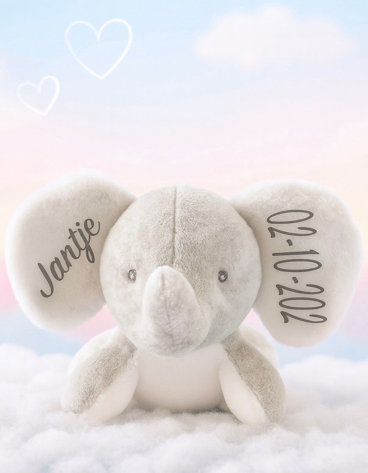 BamBam Knuffeltje in geschenkdoos met naam en geboortedatum – 15 cm
