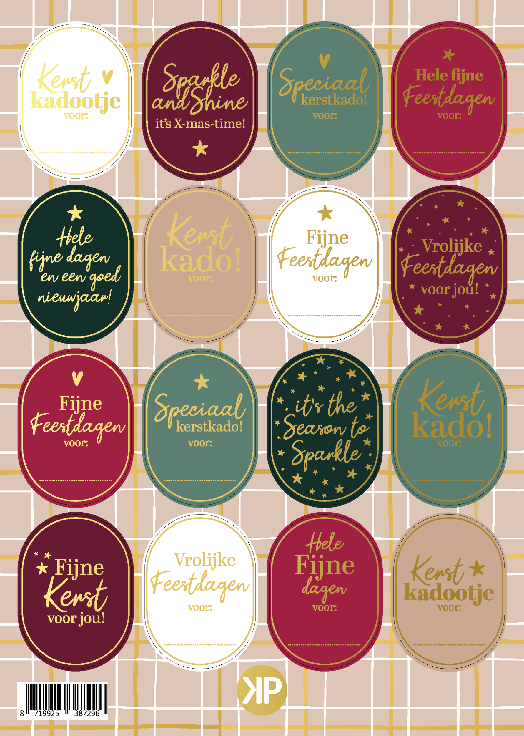 Stickervel feestdagen/kerst luxe