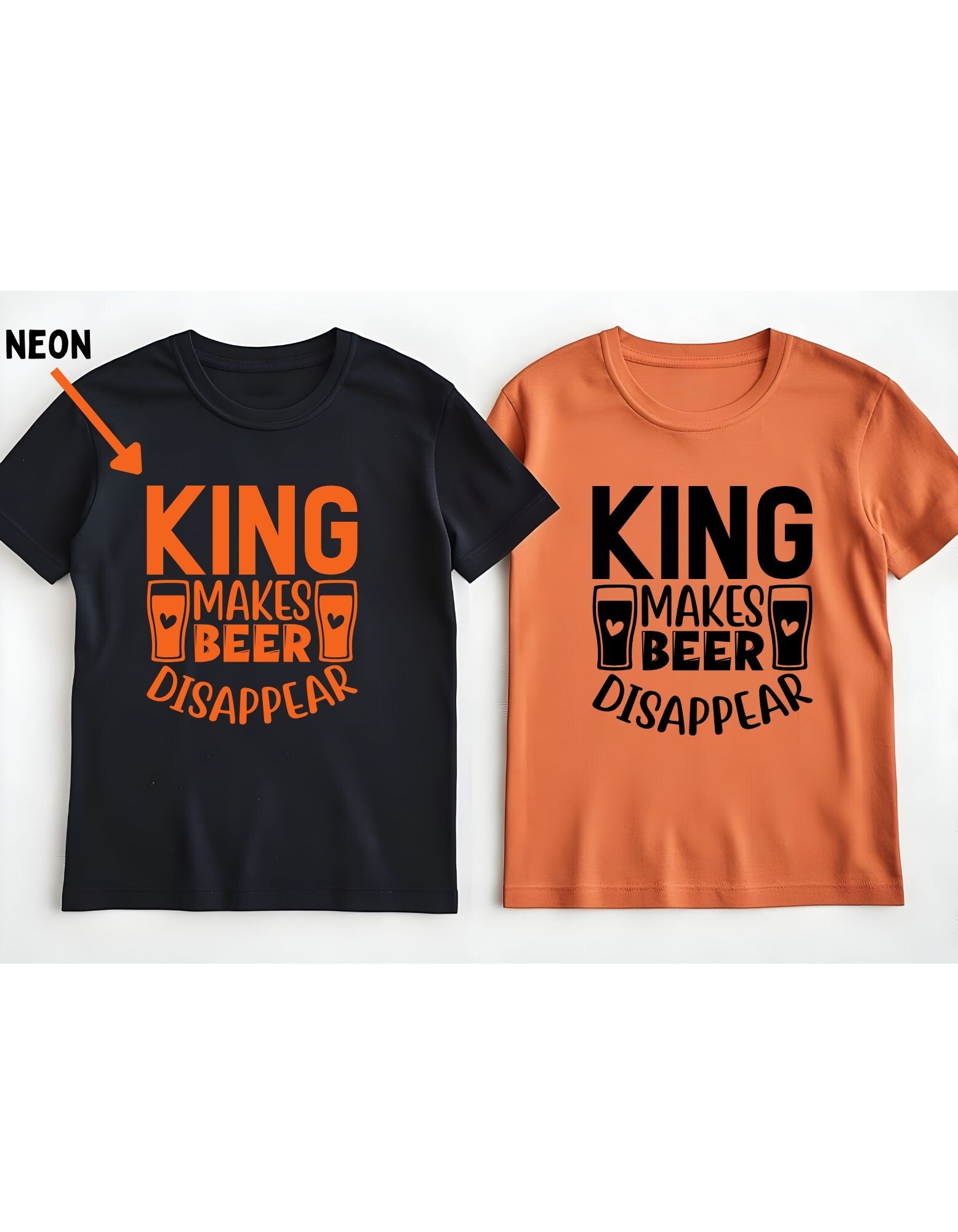 Shirt koningsdag: King makes beer disappear