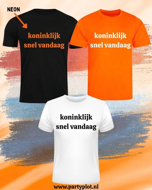 Strijkapplicatie: "koninklijk snel vandaag"