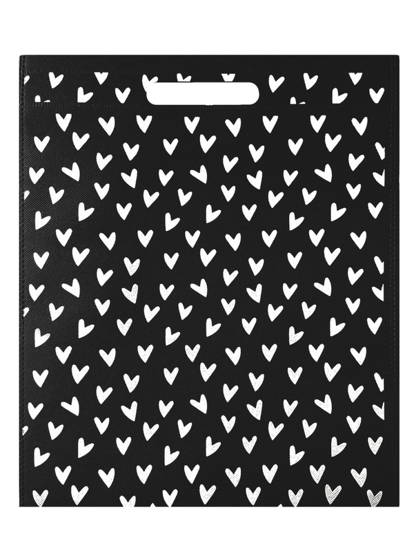 Non woven tas: witte hartjes