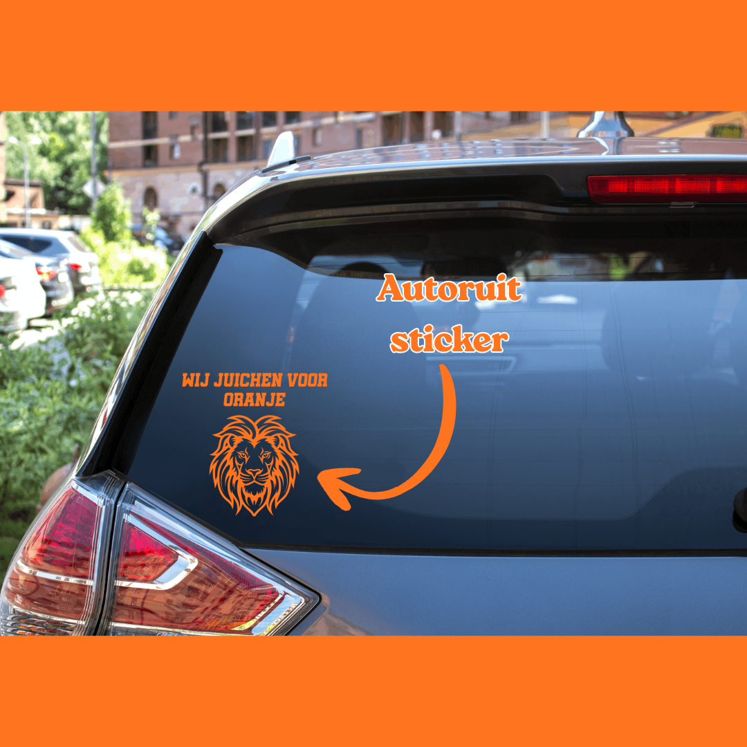 WK Autoruit sticker: Wij juichen voor Oranje!"