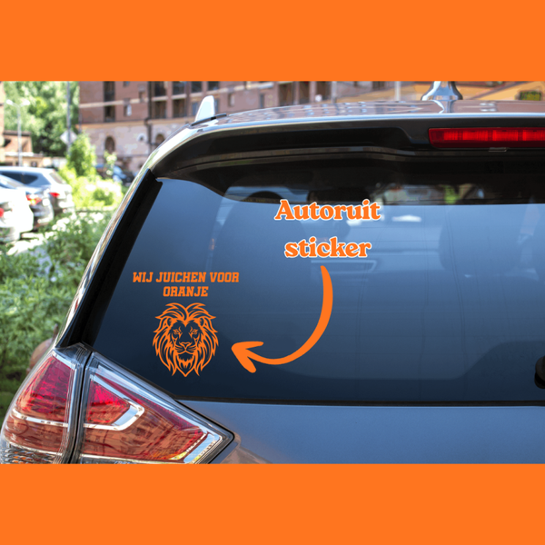 WK Autoruit sticker: Wij juichen voor Oranje!"