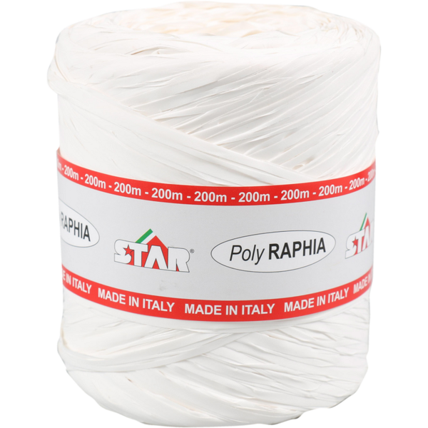 Raffia lint wit, 200 meter