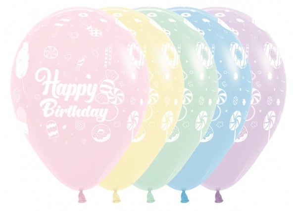 Happy birthday sweet pastel 5 stuks