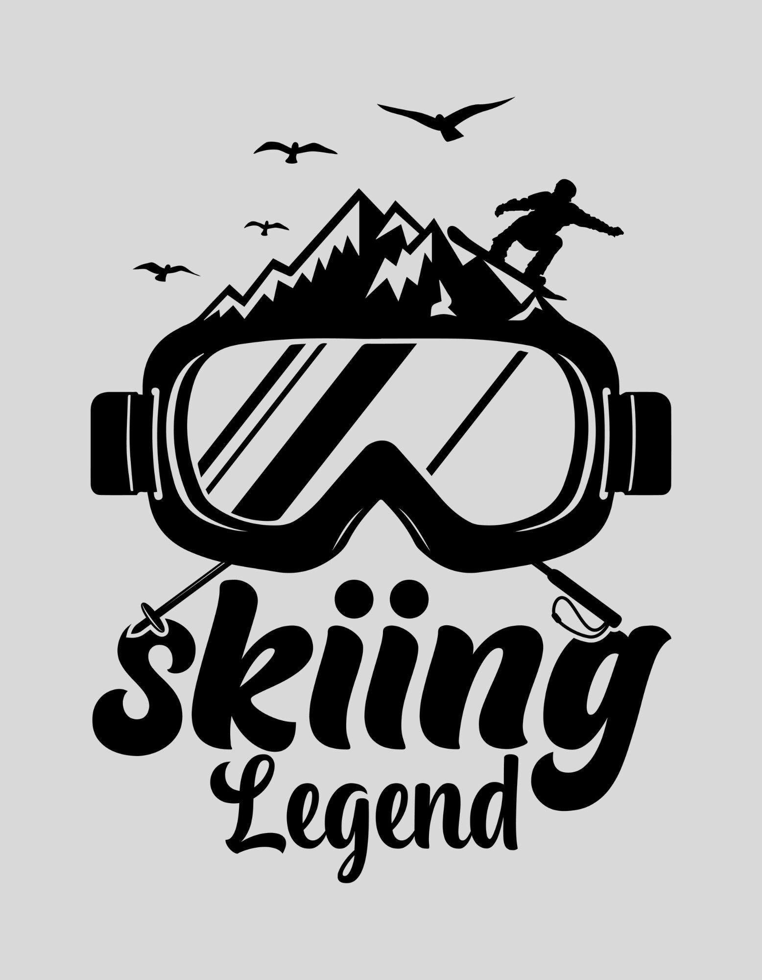 Strijkapplicatie: "skiing legend