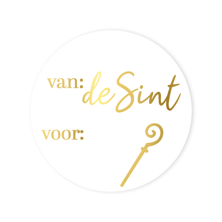 Sluitsticker: "van de sint voor:"  10 stuks