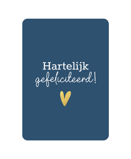 Wenskaart: "Hartelijk gefeliciteerd"