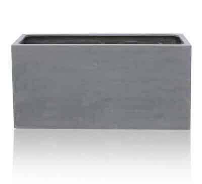 Langwerpige Plantenbak, Grijs Polystone