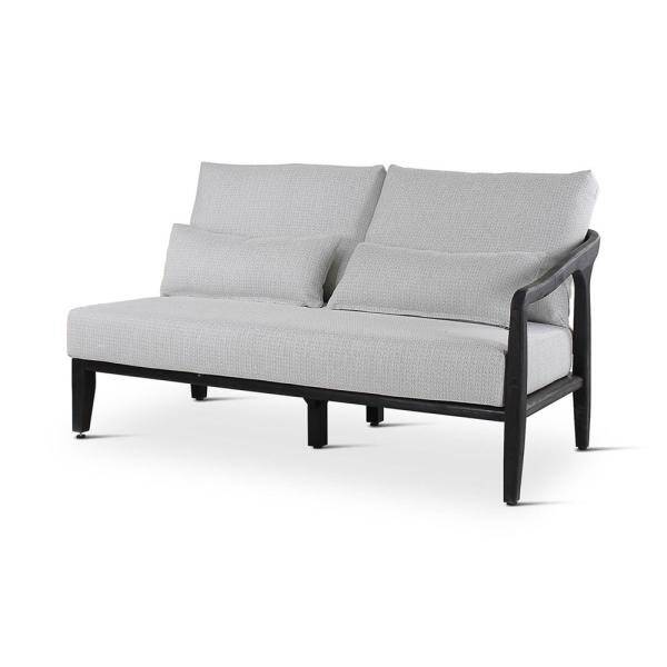 ANAIS zit rechts teak ebony, zwarte weving incl kussens grijs