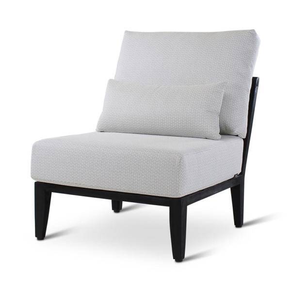 ANAIS center teak ebony, zwarte weving incl kussens grijs
